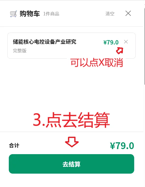 购物车面板